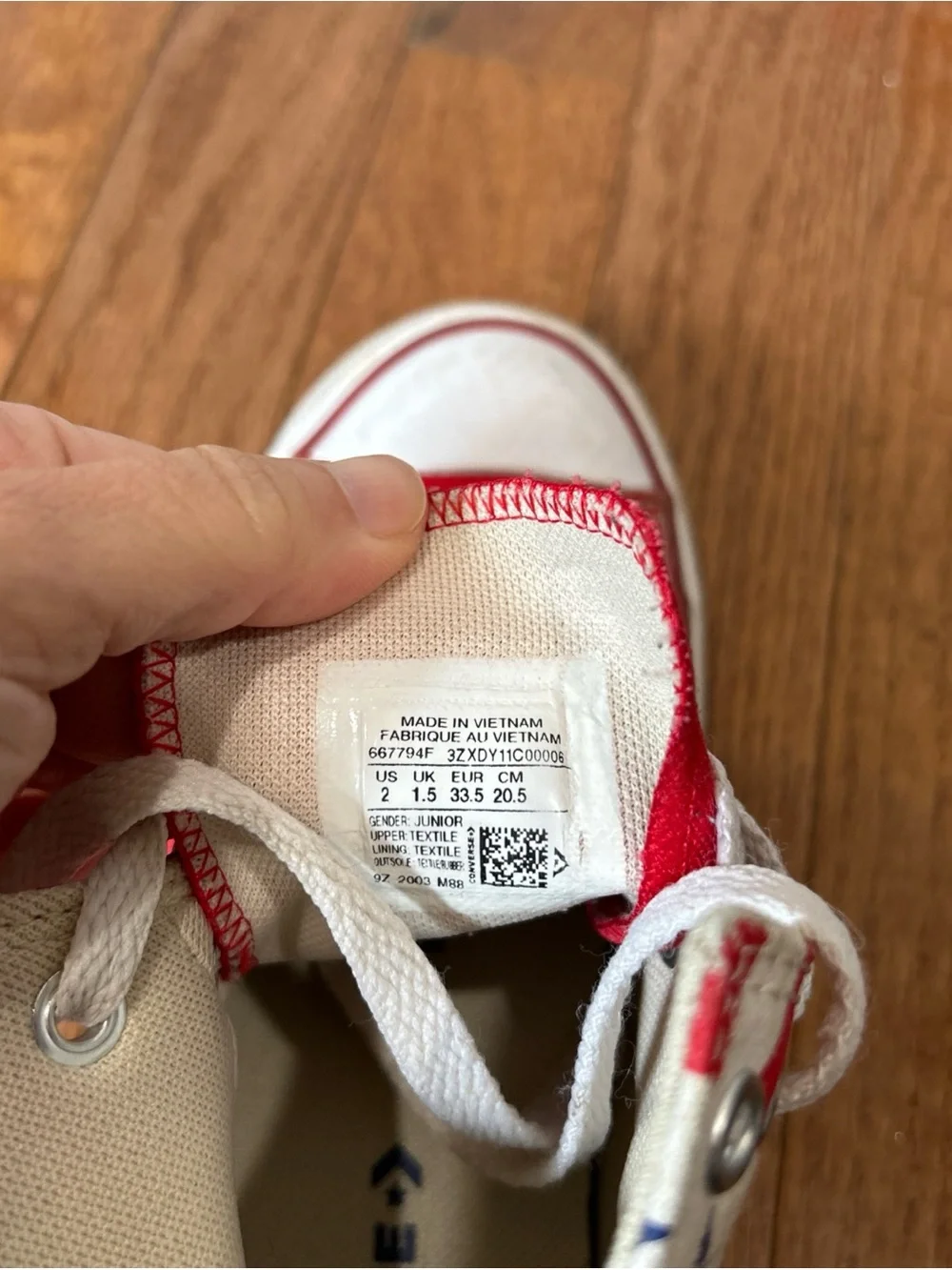 Converse Chuck Taylor High Top Sneakers Shoes American Flag Junior Size 2 White